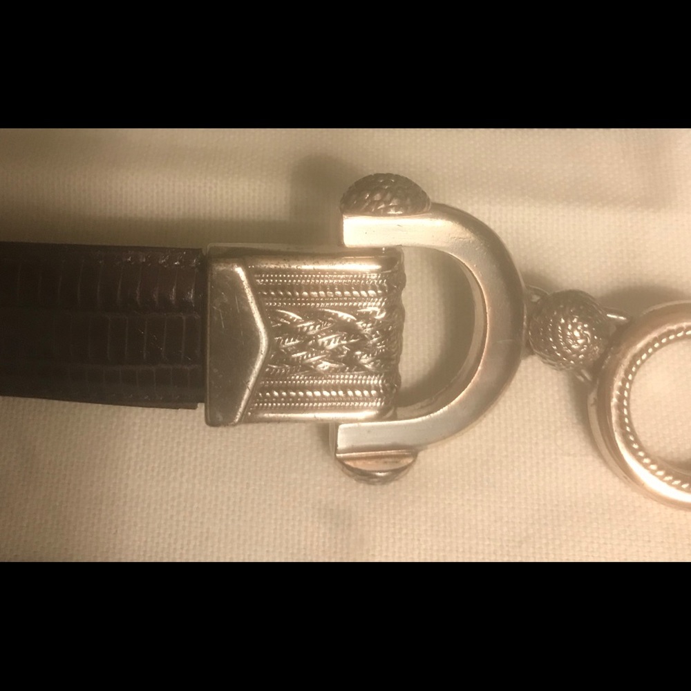 Enmon Size Large Brown Belt w/ Silver Detail